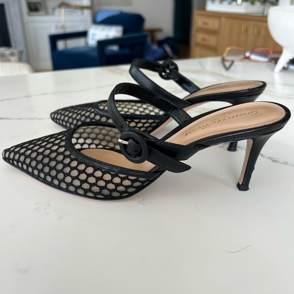 Gianvito Rossi Amarilla Mesh Mule